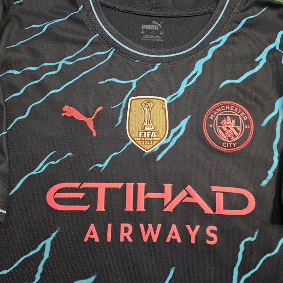 Puma Manchester City Kevin De Bruyne #17 2023/2024 Third Jersey UCL Patches XXL